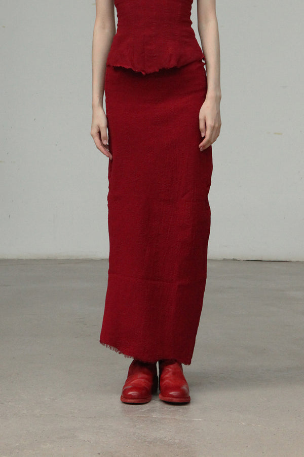 Marc Le Bihan Stretch Pleated Stretch Bandeau Dress or Skirt Collection MLB-25900-HONG Red Long Skirt 25900 25901